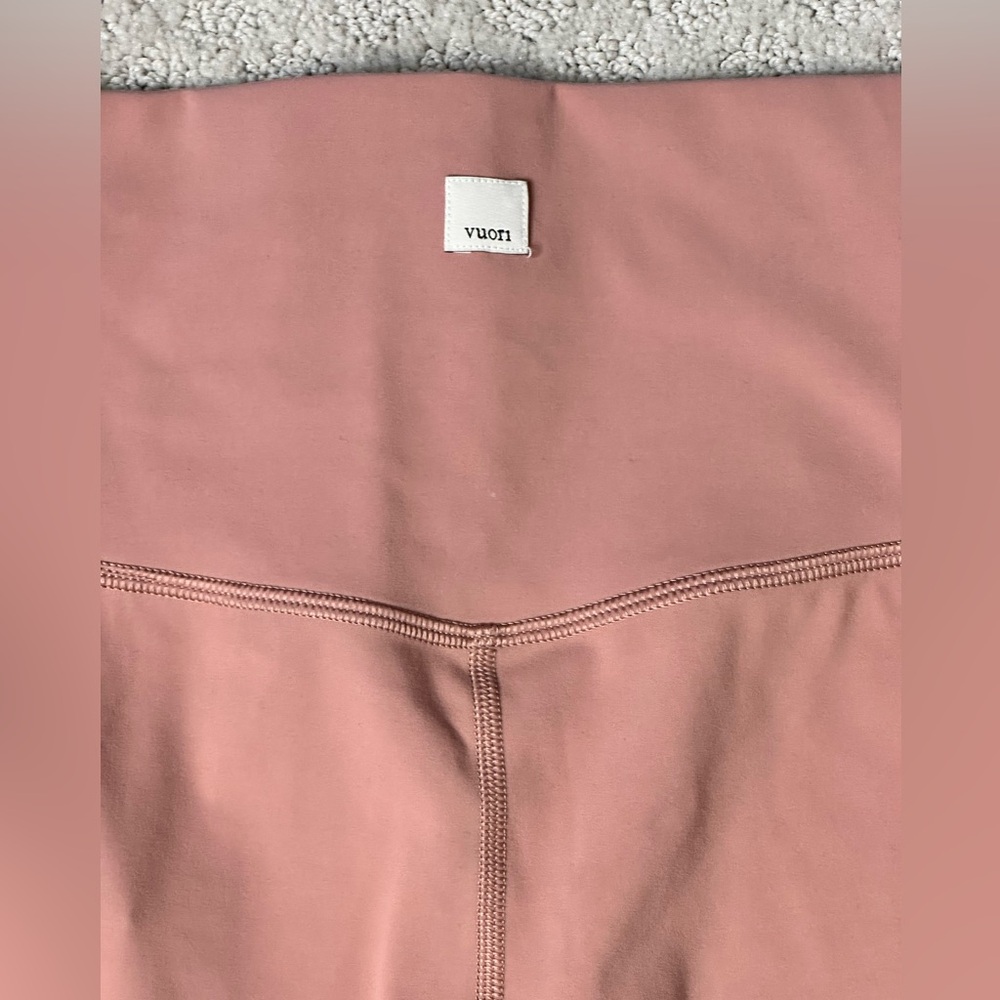 Sz L Vuori Colorblock Studio leggings full length high rise pale pink dusty rose - Picture 6 of 10